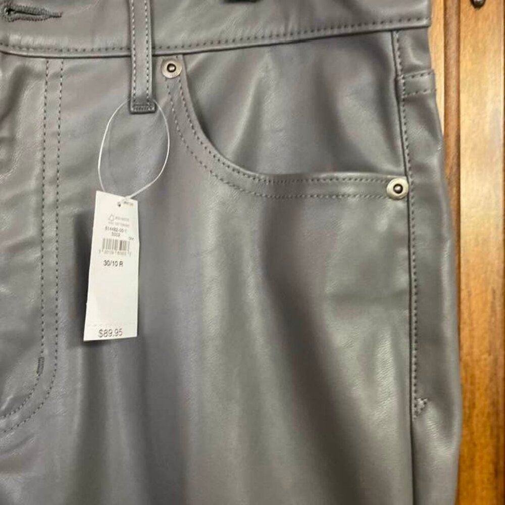 NWT GAP Leather Pants Dove Gray Size 10R Orig. $89.95
